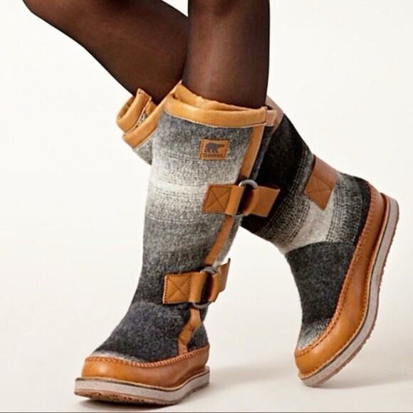 Sorel Chipahko Blanket Wool Boots Women's 7.5 leather Festival BOHO Water Resist - Picture 9 of 10